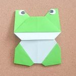 折り紙「カエル」かわいい平面の折り方！顔の作り方も簡単！